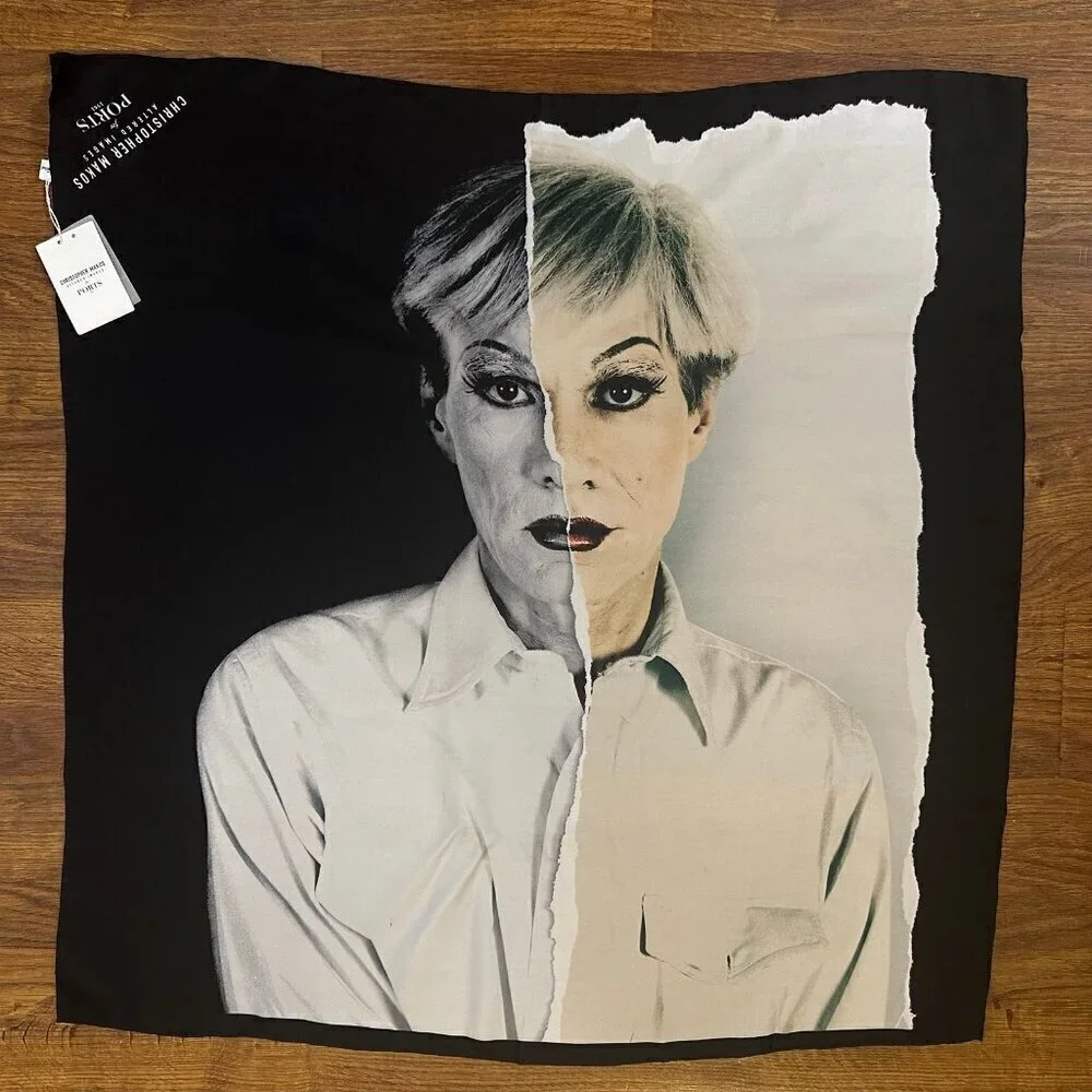 NWT Ports 1961 Christopher Makos Andy Warhol silk scarf